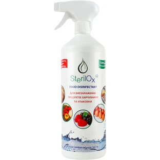 Средство для мытья овощей и фруктов SterilOx Food Disinfectant Для обеззараживания продуктов питания и упаковки 1 л