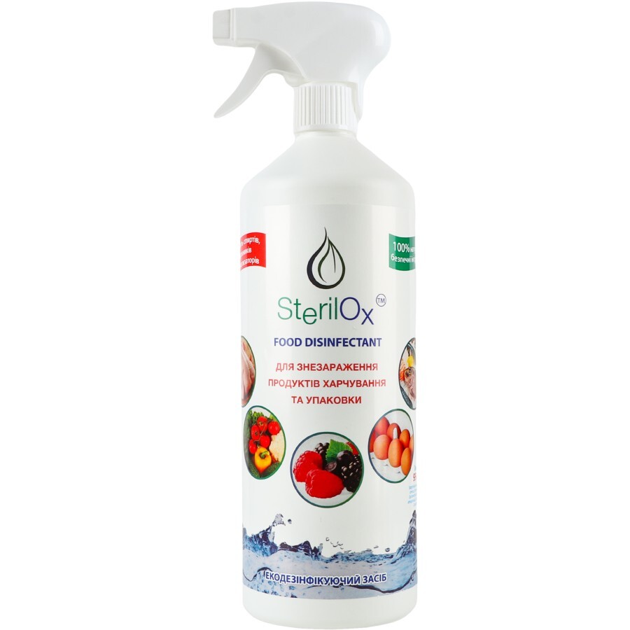 Средство для мытья овощей и фруктов SterilOx Food Disinfectant Для обеззараживания продуктов питания и упаковки 1 л: цены и характеристики