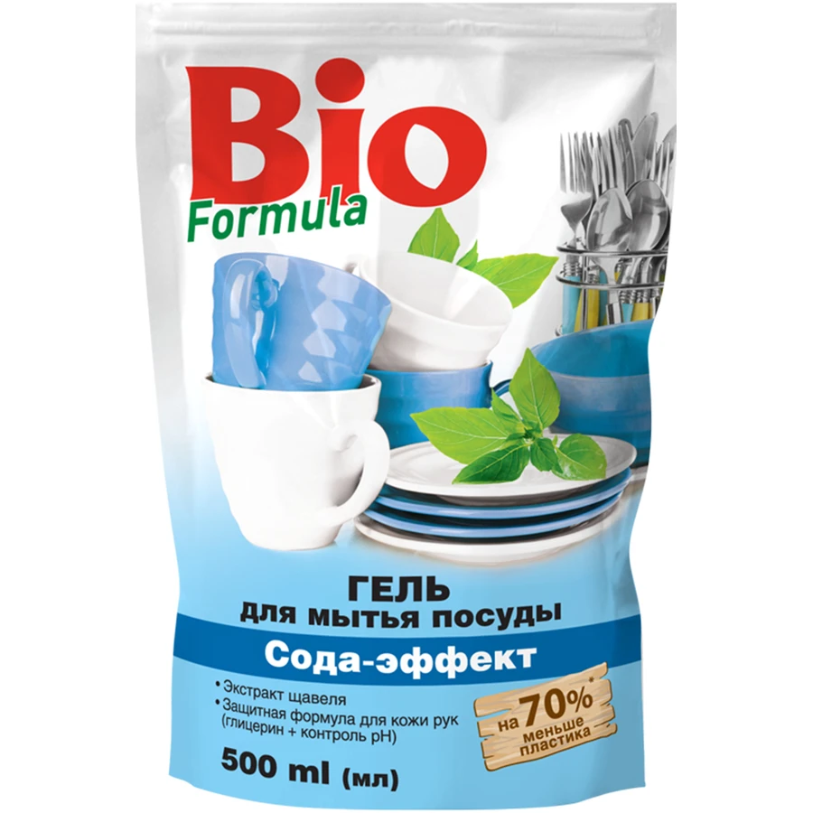Засіб для ручного миття посуду Bio Formula Сода-ефект дой-пак 500 мл: ціни та характеристики
