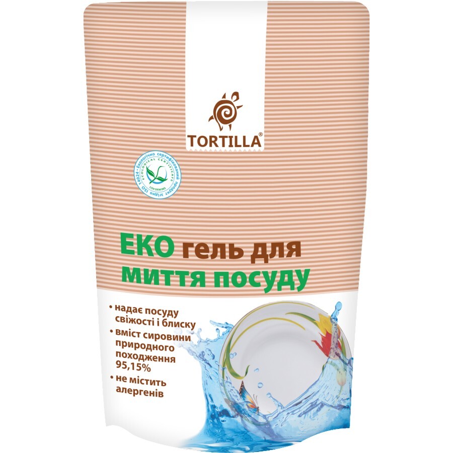 Засіб для миття посуду Tortilla Еко гель запаска 500 мл: ціни та характеристики