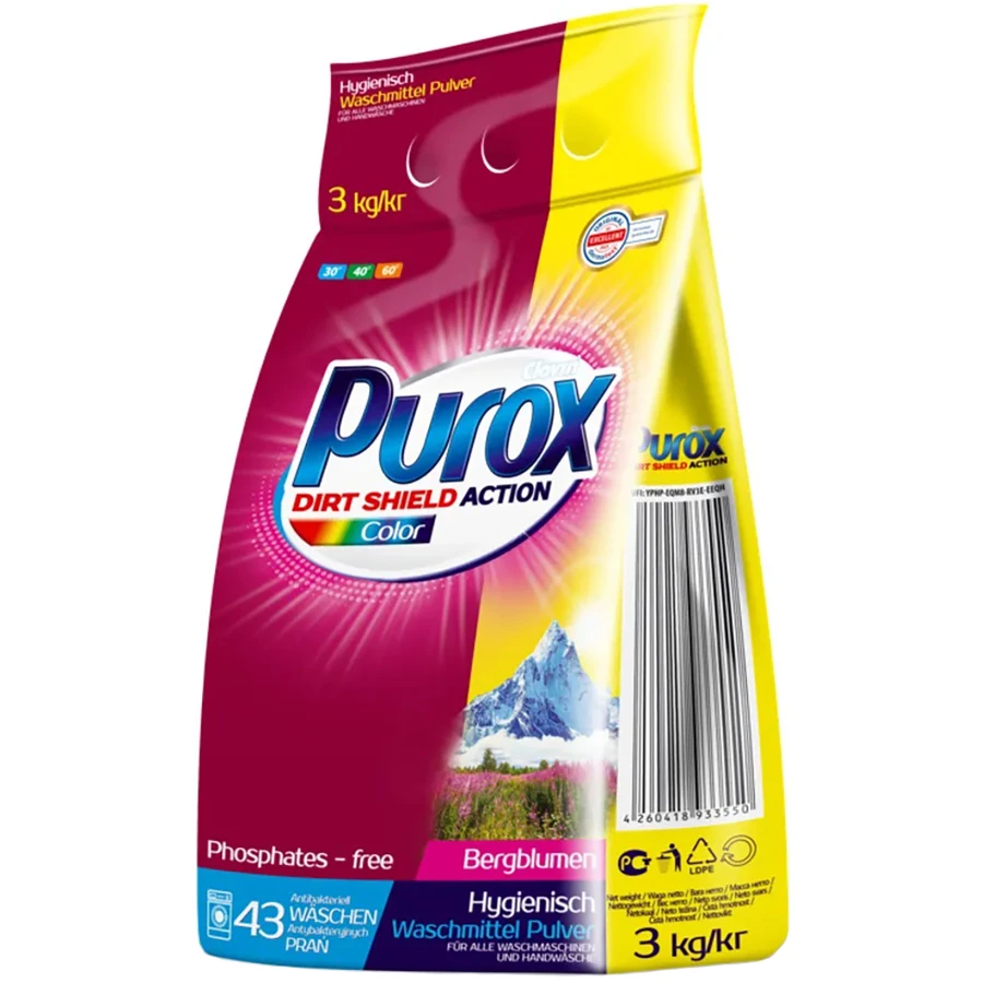 Стиральный порошок Purox Color 3 кг: цены и характеристики