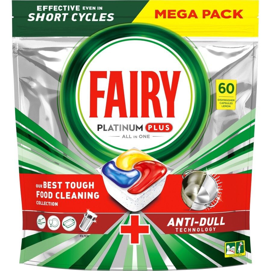 Таблетки для посудомоечных машин Fairy Platinum Plus All in One Lemon 60 шт.: цены и характеристики