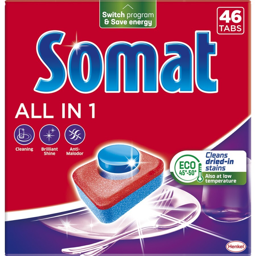 Таблетки для посудомоечных машин Somat All in 1 46 шт.: цены и характеристики