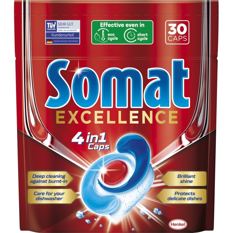 Таблетки для посудомоечных машин Somat Excellence 30 шт.: цены и характеристики
