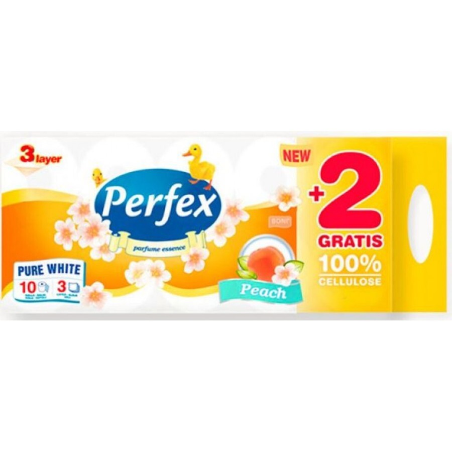 Туалетная бумага Perfex Персик 3 слоя 10 рулонов: цены и характеристики