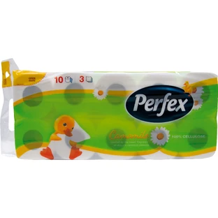 Туалетная бумага Perfex Ромашка 3 слоя 10 рулонов