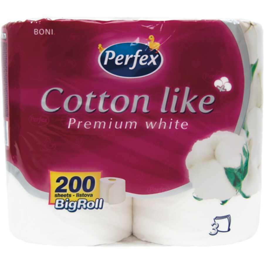 Туалетная бумага Perfex Cotton Like Premium White 3 слоя 4 рулона: цены и характеристики