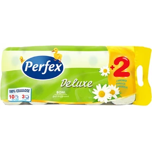 Туалетная бумага Perfex Deluxe Ромашка 3 слоя 10 рулонов