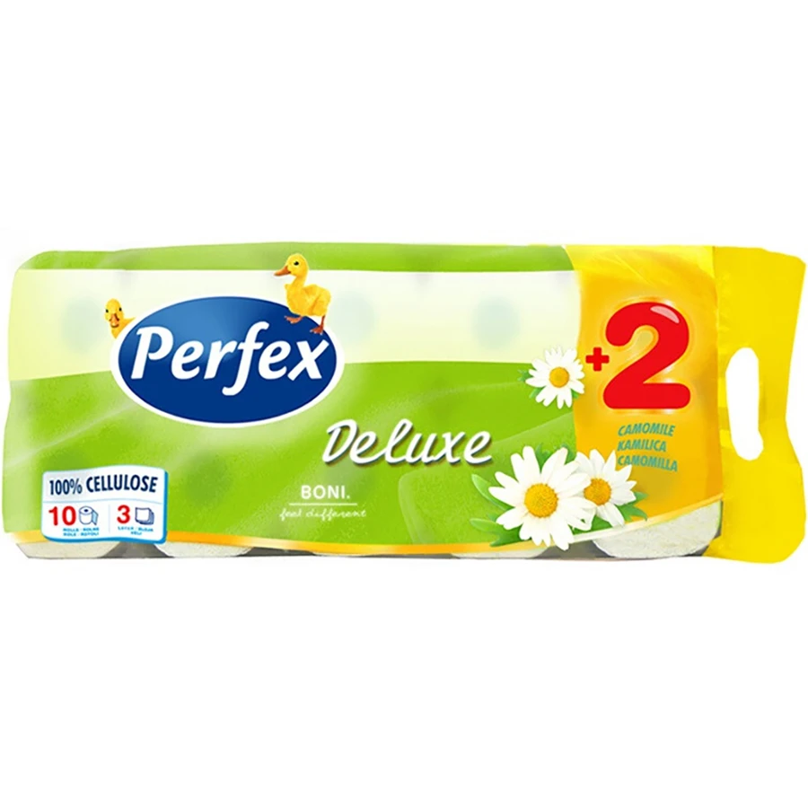 Туалетная бумага Perfex Deluxe Ромашка 3 слоя 10 рулонов: цены и характеристики