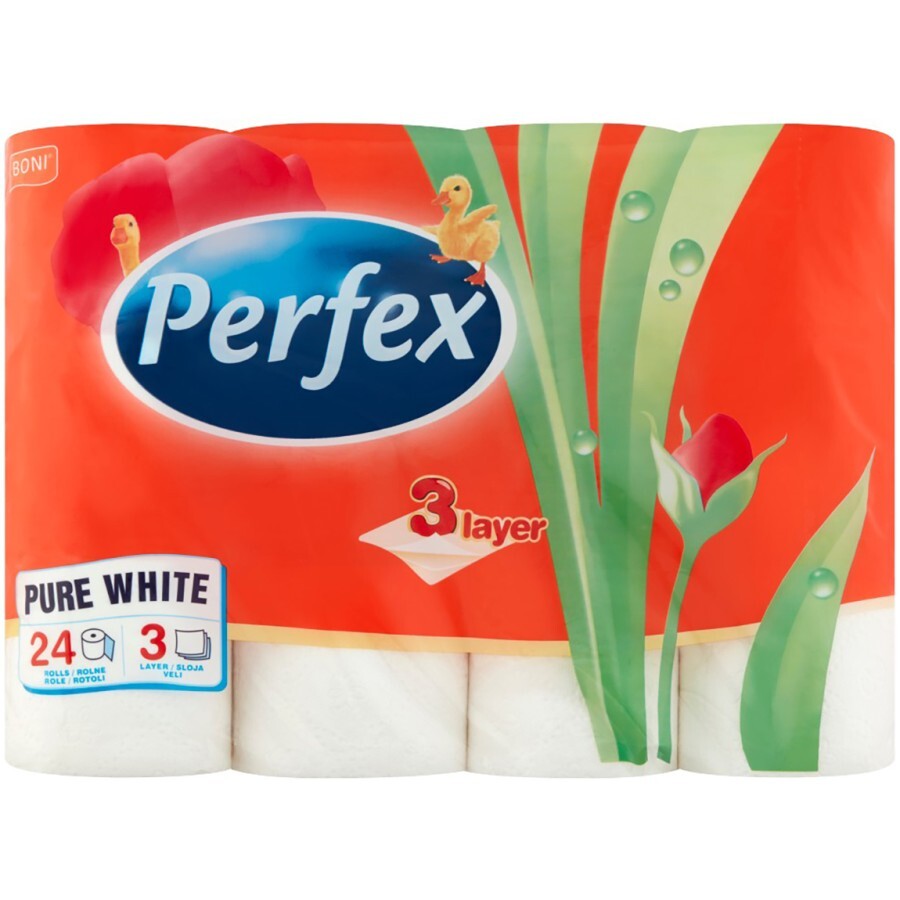 Туалетная бумага Perfex Pure White 3 слоя 24 рулона: цены и характеристики