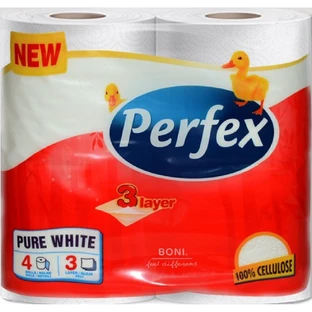 Туалетний папір Perfex Pure White 3 шари 4 рулони