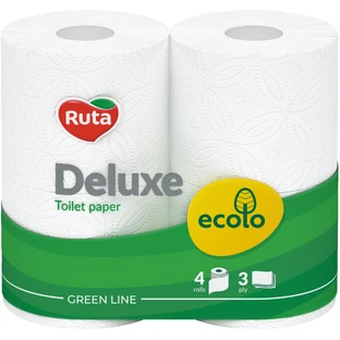 Туалетний папір Ruta Ecolo Deluxe 3 шари 4 рулони