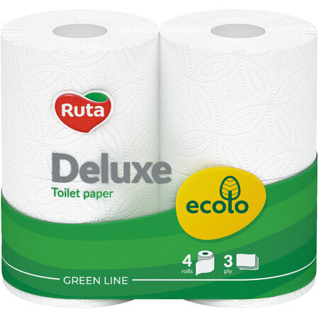 Туалетная бумага Ruta Ecolo Deluxe 3 слоя 4 рулона