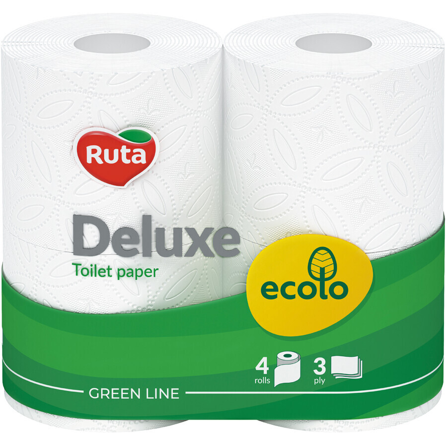 Туалетная бумага Ruta Ecolo Deluxe 3 слоя 4 рулона: цены и характеристики