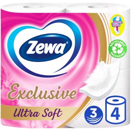 Туалетная бумага Zewa Exclusive Ultra Soft 4 слоя 4 рулона