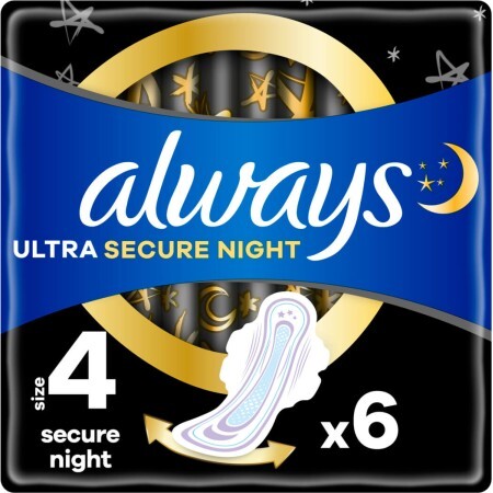 Гігієнічні прокладки Always Ultra Secure Night (Розмір 4) 6 шт.