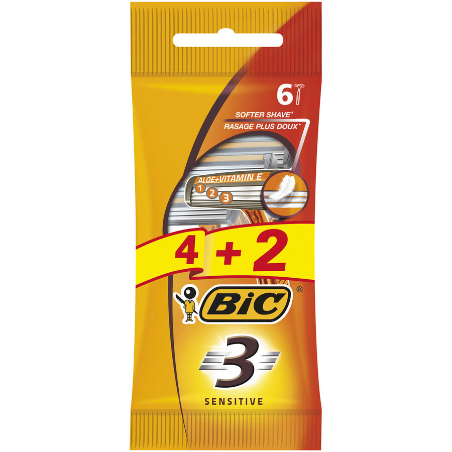 Бритва Bic 3 Sensitive 4+2 шт.: ціни та характеристики