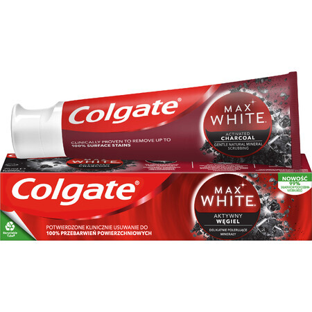 Зубная паста Colgate Max White Charcoal Optic White Отбеливающая с углем 75 мл