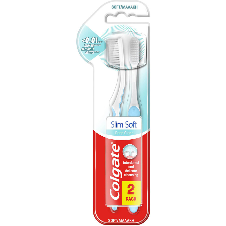 Зубна щітка Colgate Slim Soft для захисту ясен 2 шт.: ціни та характеристики