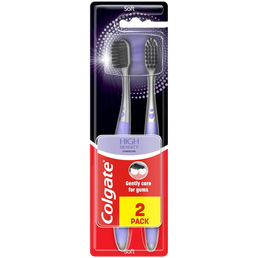 Зубная щетка Colgate High Density Charcoal мягкая 2 шт.: цены и характеристики