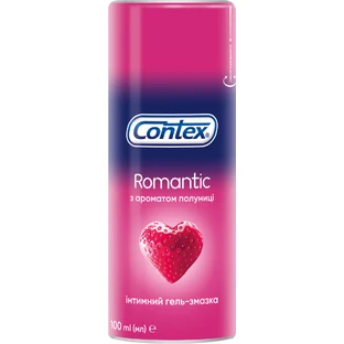 Інтимний гель-змазка Contex Romantic з ароматом полуниці (лубрикант) 100 мл
