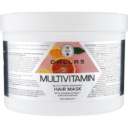 Маска для волос Dalas Multivitamin Энергетическая с компл. мультивитаминов, экстрактом женьшеня и маслом авокадо 500мл