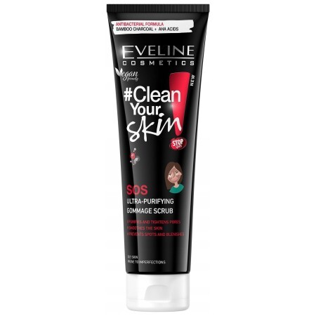 Скраб для обличчя Eveline Cosmetics Clean Your Skin SOS ультраочищаючий пілінг-скатка 100 мл