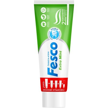 Зубная паста Fesco Extra Mint Свежесть мяты 250 мл