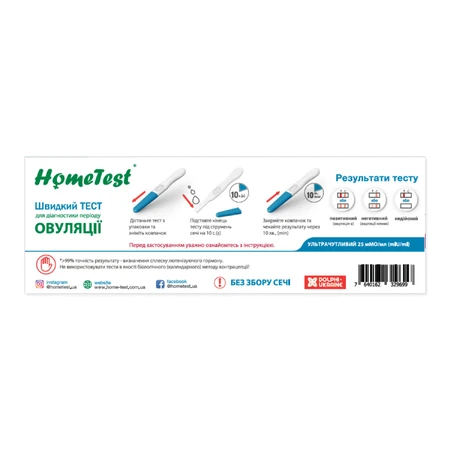 Тест на овуляцию HomeTest струйный 2 шт.: цены и характеристики