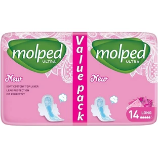 Гигиенические прокладки Molped Ultra Long Eco 5 капель 14 шт.