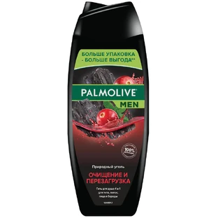 Гель для душу Palmolive Men 4 в 1 Очищення та Перезавантаження З природним вугіллям 500 мл