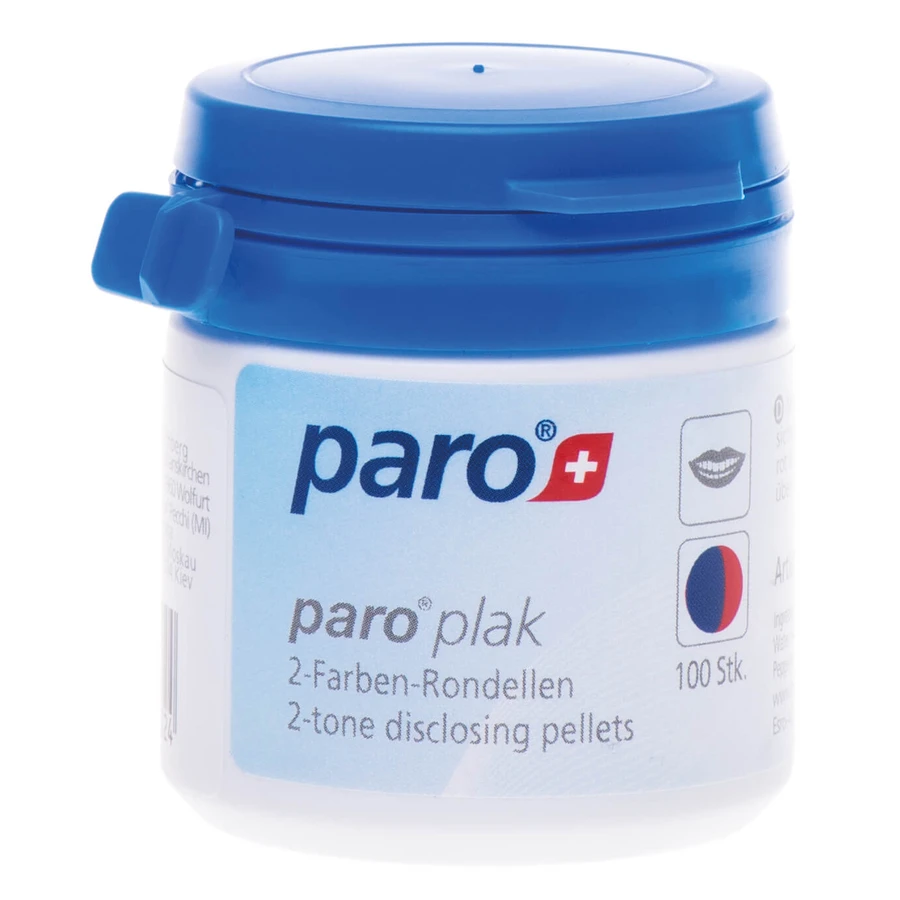 Подушечки для индикации зубного налета Paro Swiss plak 2-tone disclosing pellets 100 шт.: цены и характеристики