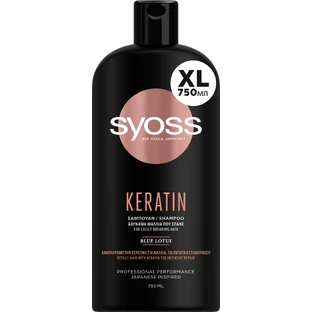 Шампунь Syoss Keratin с Голубым Лотосом для ломких волос 750 мл