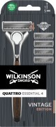 Бритва Wilkinson Sword Quattro Vintage Edition для мужчин с 4 картриджами