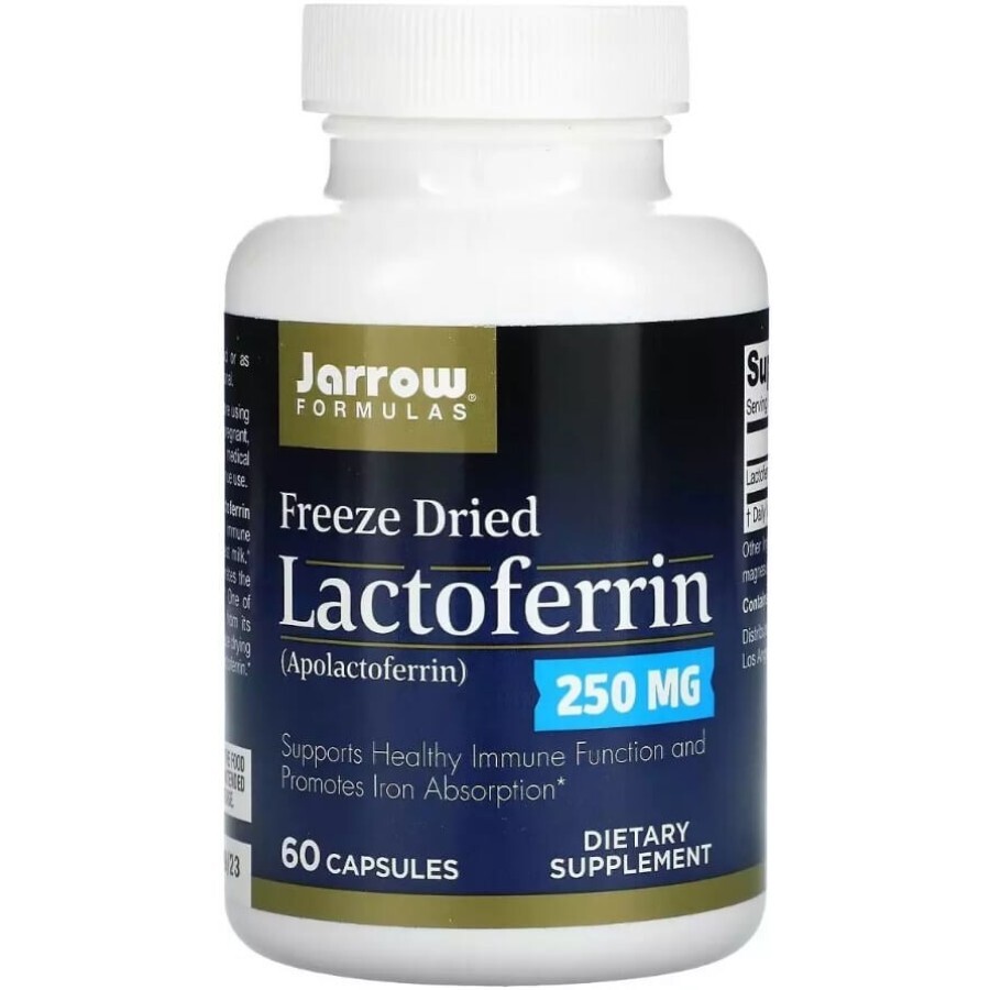 Лактоферрин сублимированный, 250 мг, Lactoferrin, Freeze Dried, Jarrow Formulas, 60 капсул: цены и характеристики