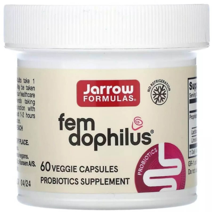 Пробиотики Для Женщин, Женский дофилус, 1 млрд КОЕ, Women's Fem Dophilus, Jarrow Formulas, 60 вегетарианских капсул: цены и характеристики