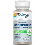 Ацидофилы, Пробиотик и пребиотик морковного сока, Acidophilus 3 Strain Probiotic & Prebiotic Carrot Juice, Solaray, 60 вегетарианских капсул