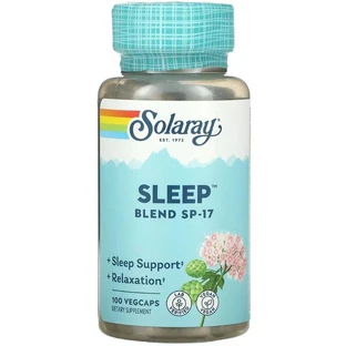 Здоровый сон, смесь трав SP-17, Sleep Blend SP-17, Solaray, 100 вегетарианских капсул