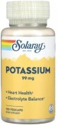 Калий, 99 мг, Potassium, Solaray, 100 вегетарианских капсул	