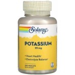 Калій, 99 мг, Potassium, Solaray, 200 вегетаріанських капсул: ціни та характеристики