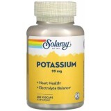 Калий, 99 мг, Potassium, Solaray, 200 вегетарианских капсул