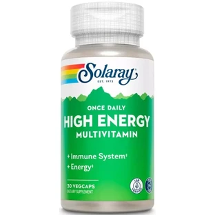 Мультивитамины, без железа, Once Daily High Energy Iron-Free, Solaray, 30 вегетарианских капсул