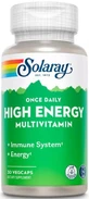 Мультивітаміни, без заліза, Once Daily High Energy Iron-Free, Solaray, 30 вегетаріанських капсул