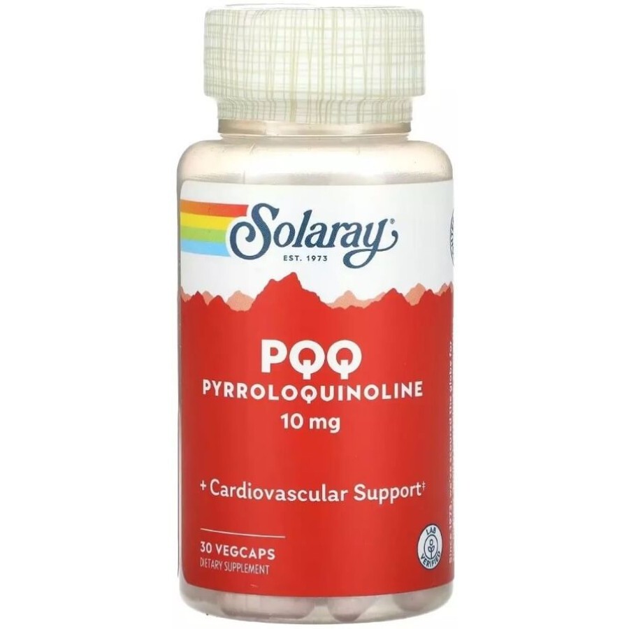 Пирролохинолин, 10 мг, PQQ, Solaray, 30 вегетарианских капсул: цены и характеристики
