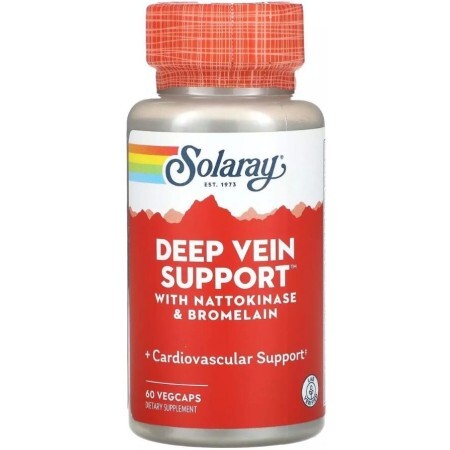 Підтримка глибоких вен, Deep Vein Support, Solaray, 60 вегетаріанських капсул