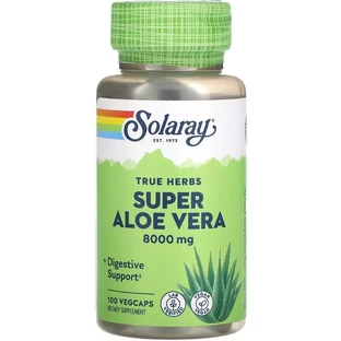 Супер Алоэ вера, 8000 мг, Super Aloe Vera, Solaray, 100 вегетарианских капсул