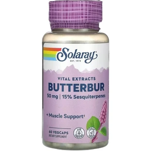 Екстракт кореня білокопитника, 50 мг, Butterbur, Solaray, 60 вегетаріанських капсул