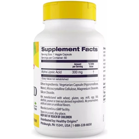 Альфа-липоевая кислота, 300 мг, Alpha Lipoic Acid, Healthy Origins, 150 капсул: цены и характеристики