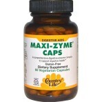 Мульти-ферментна добавка, Maxi-Zyme Caps, Country Life, 60 вегетаріанських капсул: ціни та характеристики