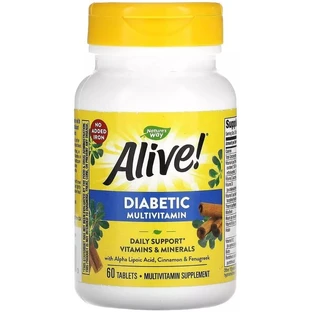 Діабетичні мультивітаміни, Alive! Diabetic Multivitamin, Nature's Way, 60 таблеток